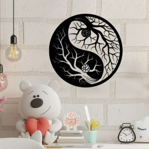 Personalized Yin Yang Tree of Life Yoga Studio Home Decor Custom Metal Sign 4