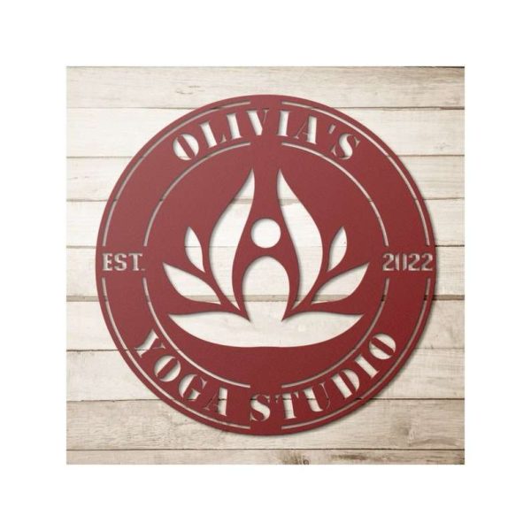 Personalized Yoga Academy Yoga Instructor Lotus Flower Yoga Studio Home Decor Custom Metal Sign