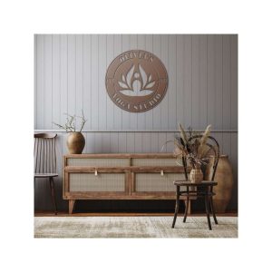 Personalized Yoga Academy Yoga Instructor Lotus Flower Yoga Studio Home Decor Custom Metal Sign 4