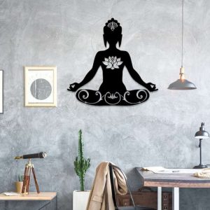 Personalized Yoga Buddha Lotus Yoga Studio Home Decor Custom Metal Sign