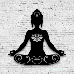 Personalized Yoga Buddha Lotus Yoga Studio Home Decor Custom Metal Sign 3