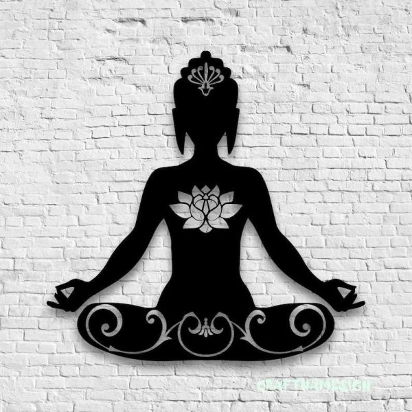 Personalized Yoga Buddha Lotus Yoga Studio Home Decor Custom Metal Sign