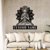 Personalized Yoga Girl Mandala Sign Yoga Studio Home Decor Custom Metal Sign 1