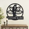 Personalized Yoga Meditation Lotus Sign Yoga Studio Home Decor Custom Metal Sign 2