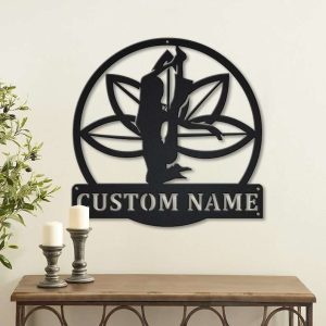 Personalized Yoga Meditation Lotus Sign Yoga Studio Home Decor Custom Metal Sign