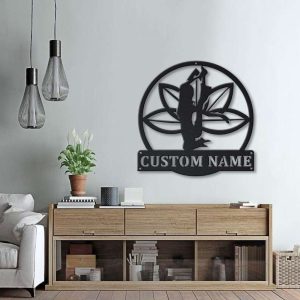 Personalized Yoga Meditation Lotus Sign Yoga Studio Home Decor Custom Metal Sign 3