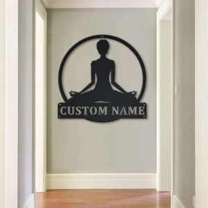 Personalized Yoga Meditation Sign Yoga Studio Home Decor Custom Metal Sign
