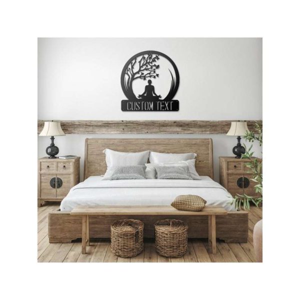 Personalized Yoga Post Tree Namaste Yoga Studio Sister Aunt Yogi Gift Home Decor Custom Metal Sign