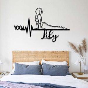 Personalized Yoga Studio Heartbeat Business Sign Yoga Studio Home Decor Custom Metal Sign 2