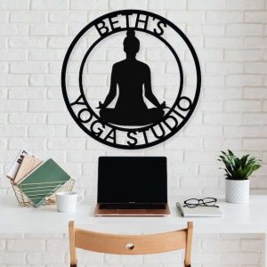 Personalized Yoga Studio Meditation Home Decor Custom Metal Sign