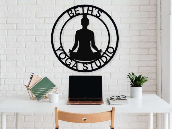 Personalized Yoga Studio Meditation Home Decor Custom Metal Sign