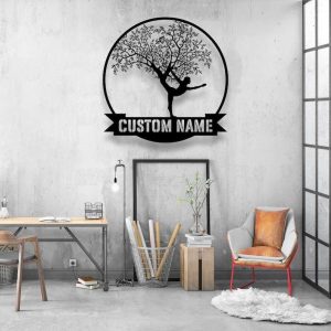 Personalized Yoga Tree Of Life Yoga Studio Home Decor Custom Metal Sign 2