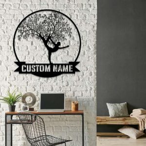 Personalized Yoga Tree Of Life Yoga Studio Home Decor Custom Metal Sign