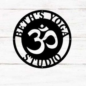 Personalized Yoga Wall Art Om Sign Buddha Yoga Studio Home Decor Custom Metal Sign