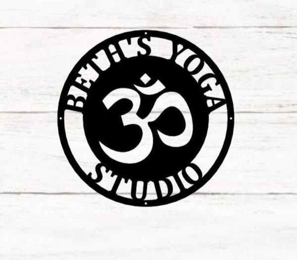 Personalized Yoga Wall Art Om Sign Buddha Yoga Studio Home Decor Custom Metal Sign