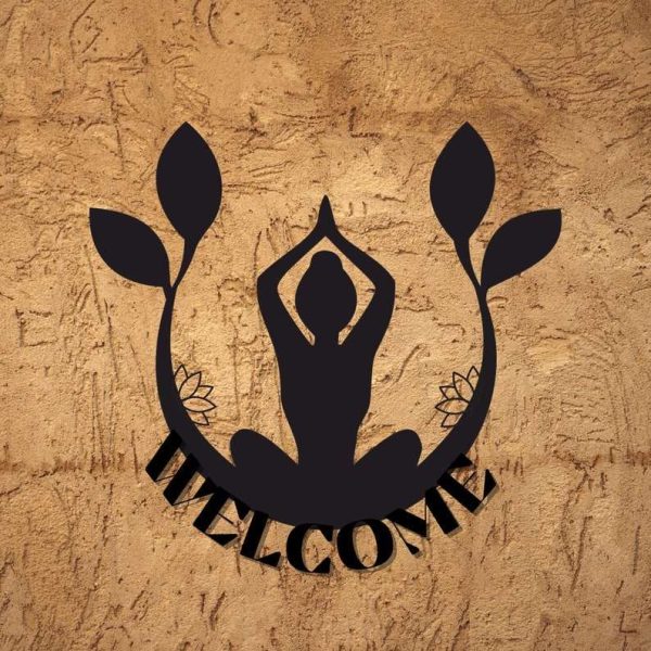 Personalized Yoga Welcome Sign Studio Home Decor Custom Metal Sign