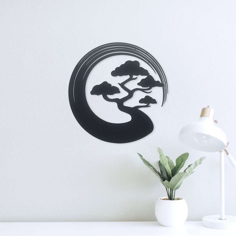 Personalized Zen Circle Bonsai Spiritual Yoga Studio Home Decor Custom  Metal Sign - Custom Laser Cut Metal Art & Signs, Gift & Home Decor