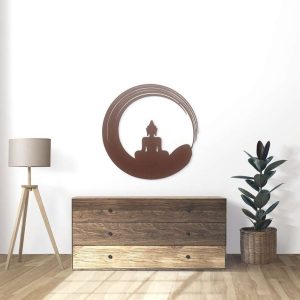 Personalized Zen Circle Buddha Meditation Yoga Studio Home Spiritual Decor Custom Metal Sign 2