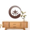 Personalized Zen Circle Pagoda Japanese Yoga Studio Home Decor Custom Metal Sign 1