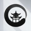 Personalized Zen Circle Pagoda Japanese Yoga Studio Home Decor Custom Metal Sign 3