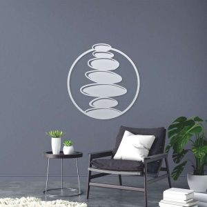 Personalized Zen Stones Yoga Studio Home Spiritual Decor Custom Metal Sign