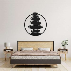 Personalized Zen Stones Yoga Studio Home Spiritual Decor Custom Metal Sign 4