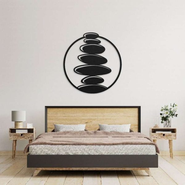 Personalized Zen Stones Yoga Studio Home Spiritual Decor Custom Metal Sign