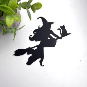 Witch Flying on a Broomstick Door Topper Witch Halloween Metal Sign Halloween Decor Home 3
