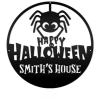 halloweenPersonalized Spooky Spider Happy Halloween Metal Sign Custom Family Name Welcome Sign Halloween Outdoor Decor 1