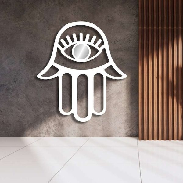 Personalized Hamsa Hand Evil Eyes Hand of Fatima V1 Yoga Studio Home Decor Custom Metal Sign