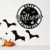 Halloween Spiderweb Metal Sign Custom Family Name Signs Halloween Decoration for Home 3 1