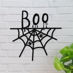 Halloween Spiderweb Metal Sign Gothic Signs Halloween Decoration for Home 3