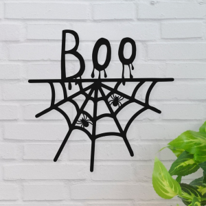 Halloween Spiderweb Metal Sign Gothic Signs Halloween Decoration for Home