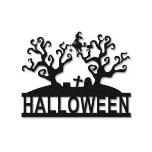 Halloween Witch Metal Sign Grave Signs Halloween Decoration for Home