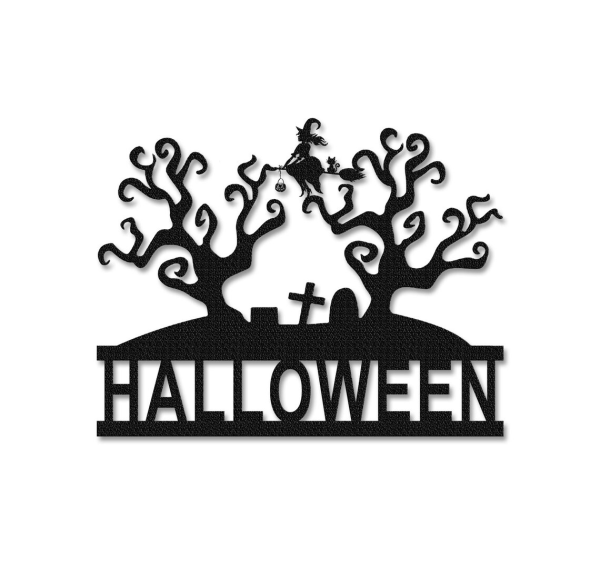 Halloween Witch Metal Sign Grave Signs Halloween Decoration for Home