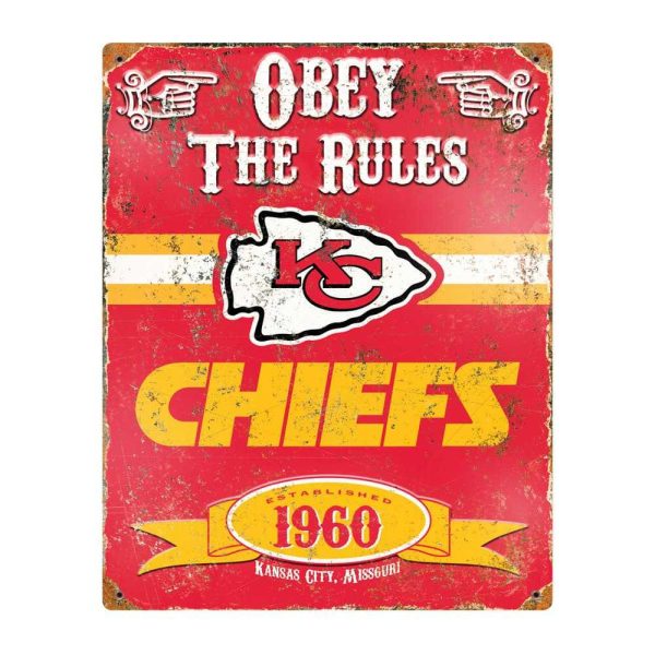 Kansas City Chiefs Printed Metal Sign Gift for Fans