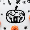 Pumpkin Halloween Cemetery Metal Sign Graveyard Signs Halloween Decoration for Home 2