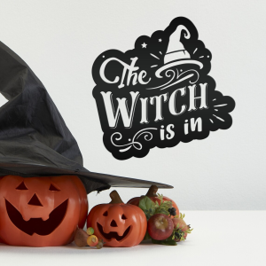 The Witch Is In Metal Sign Witchy Sign Halloween Decoration For Home 1