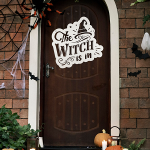 The Witch Is In Metal Sign Witchy Sign Halloween Decoration For Home 2