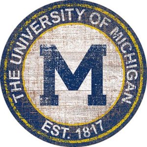 Michigan Wolverines Football Est.1817 Classic Metal Sign Football Signs Gift for Fans