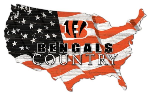 Cincinnati Bengals USA Country Flag Metal Sign Football Signs Gift for Fans