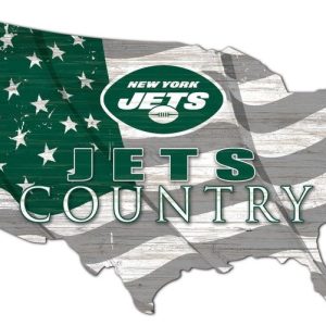 New York Jets USA Country Flag Team Metal Sign Football Signs Gift for Fans