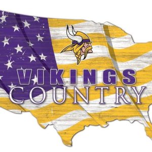 Minnesota Vikings USA Country Flag Metal Sign Football Signs Gift for Fans