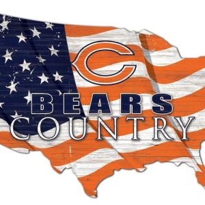 Chicago Bears USA Country Flag Metal Sign Football Signs Gift for Fans