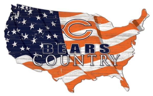 Chicago Bears USA Country Flag Metal Sign Football Signs Gift for Fans