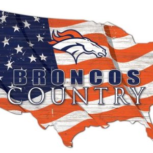 Denver Broncos USA Country Flag Metal Sign Football Signs Gift for Fans