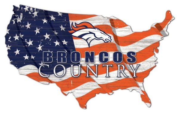 Denver Broncos USA Country Flag Metal Sign Football Signs Gift for Fans
