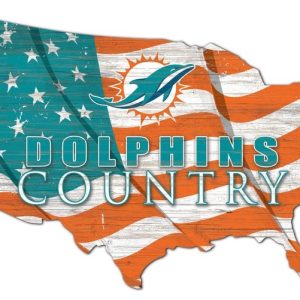 Miami Dolphins USA Country Flag Metal Sign Football Signs Gift for Fans