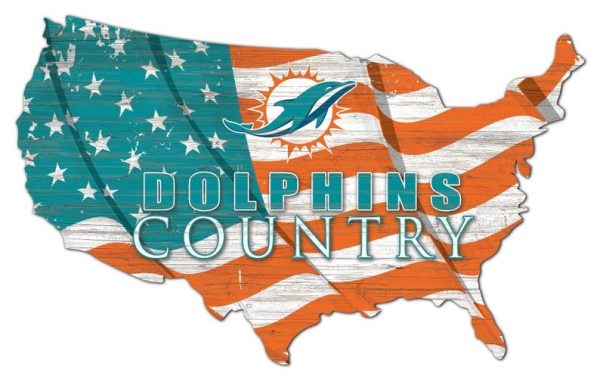 Miami Dolphins USA Country Flag Metal Sign Football Signs Gift for Fans