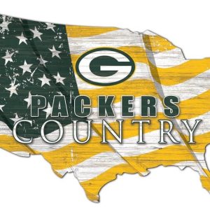 Green Bay Packers USA Country Flag Metal Sign Football Signs Gift for Fans